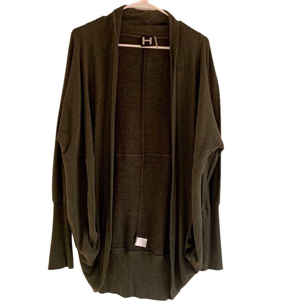 H by Bordeaux Green Cardigan Size Medium